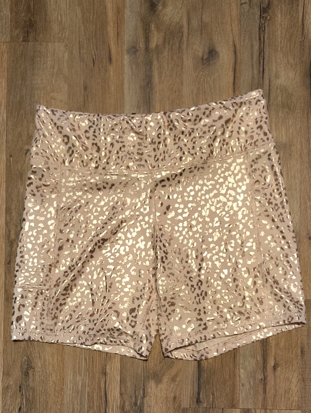 Crane Pink Leopard Print Bike Shorts